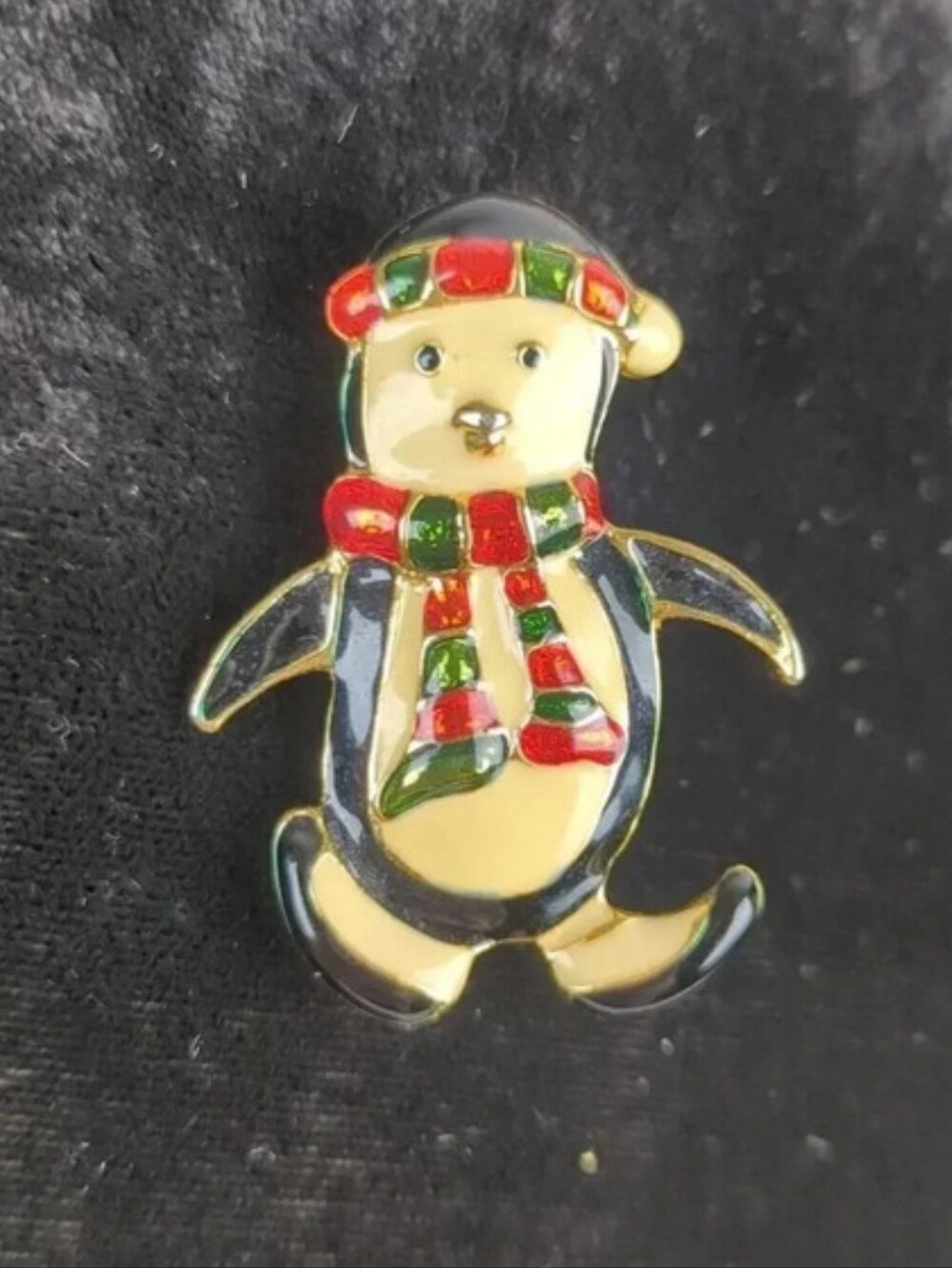 Vintage Enamel Penguin Brooch